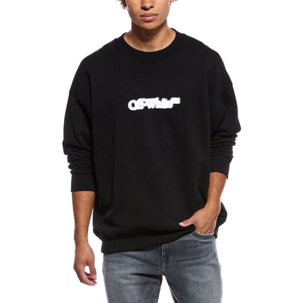 Off-White™ Mens  Graphic Crewneck Sweatshirt, Black